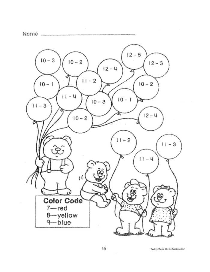 Free Subtraction Worksheets Color By Number