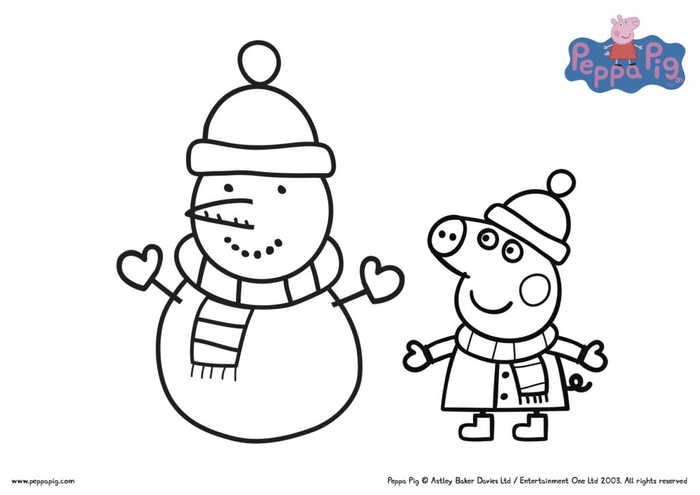 Free Winter Peppa Pig Coloring Pictures