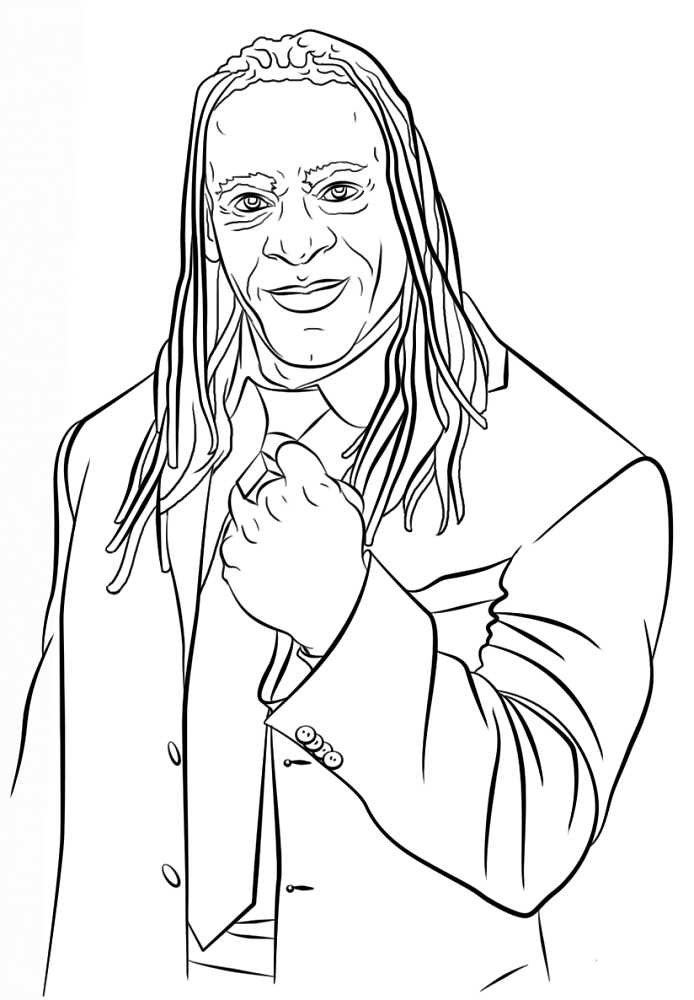 Free Wwe Coloring Page Booker T