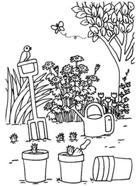 Free flower garden coloring pages