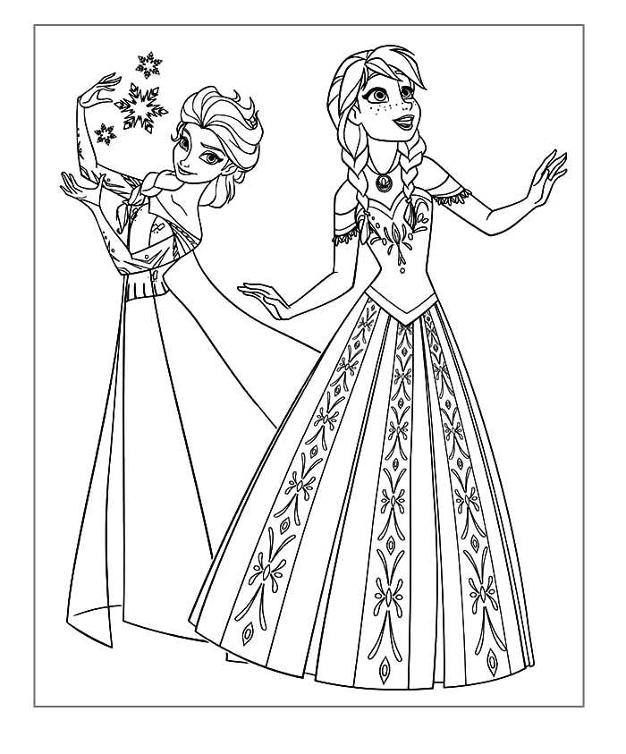 Free Frozen Coloring Elsa And Anna