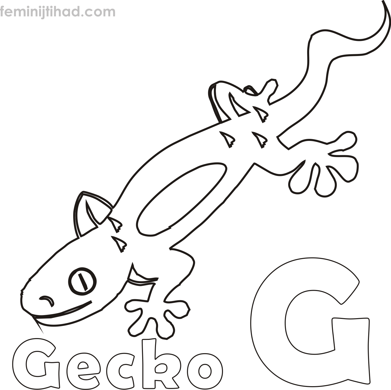 Free Gecko Coloring Page