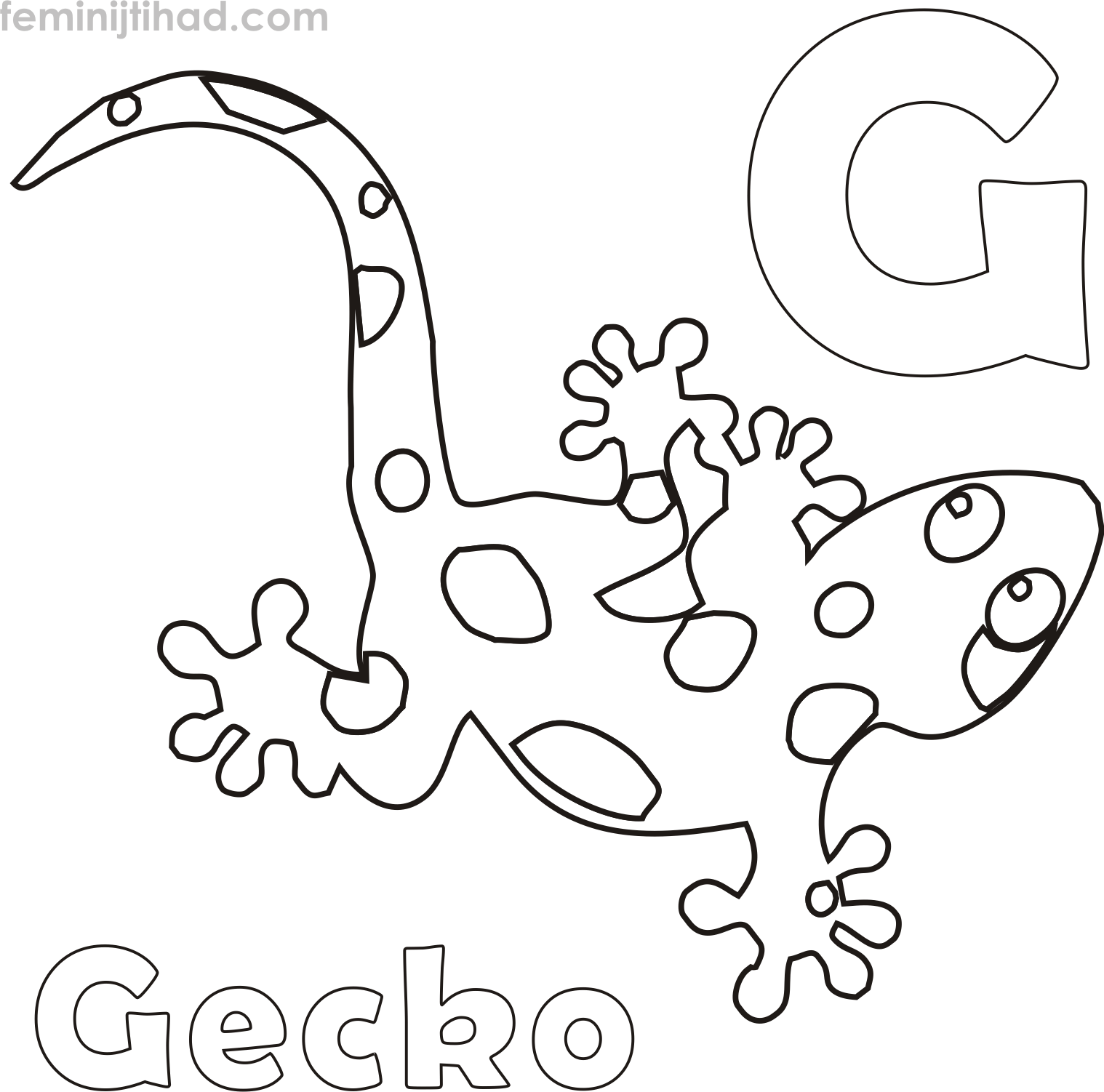 Free Gecko Coloring Page Printable
