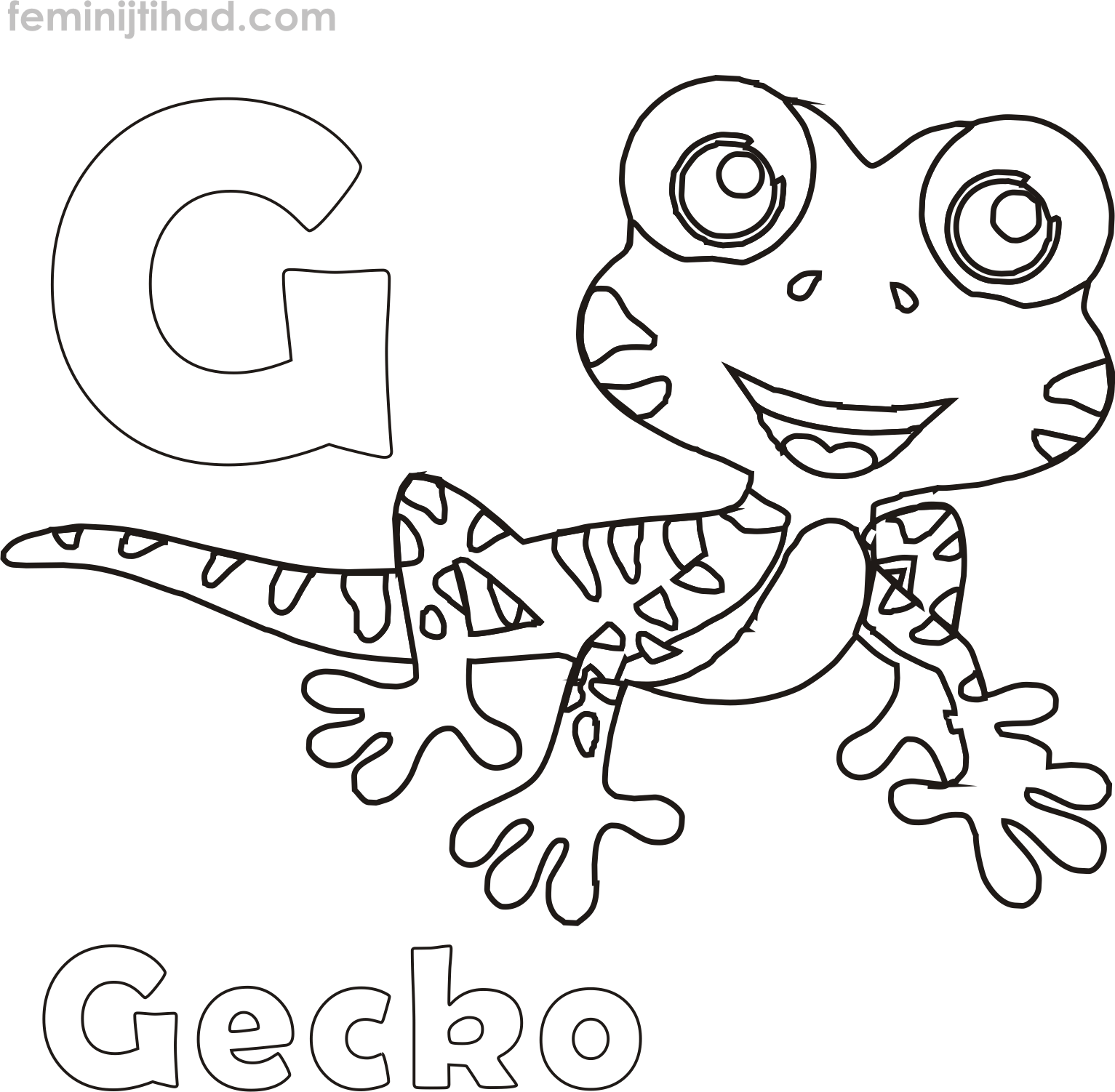 Free Gecko Coloring Sheet