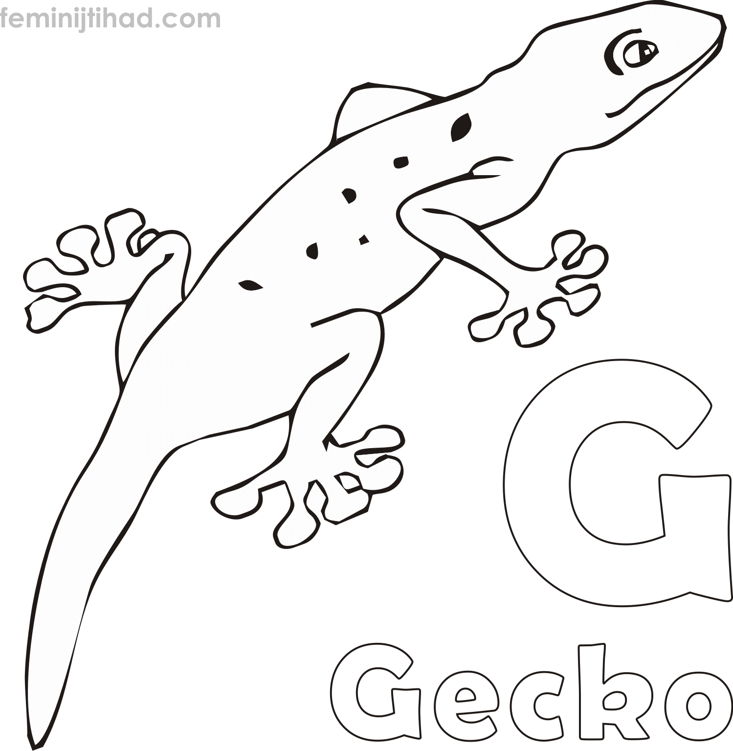 Free Gecko Coloring Sheet Printable