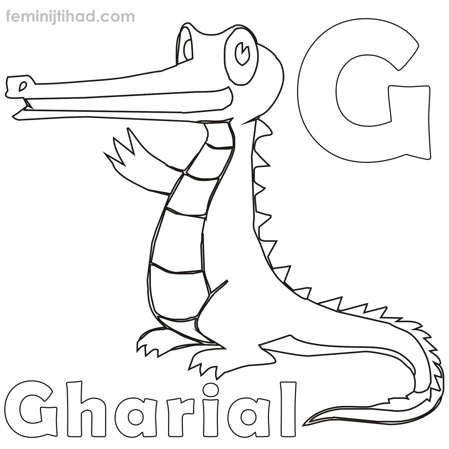 Gharial Coloring Pages Pdf Coloringfolder Com