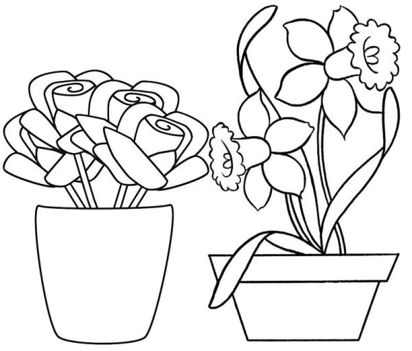 flower pot coloring pages