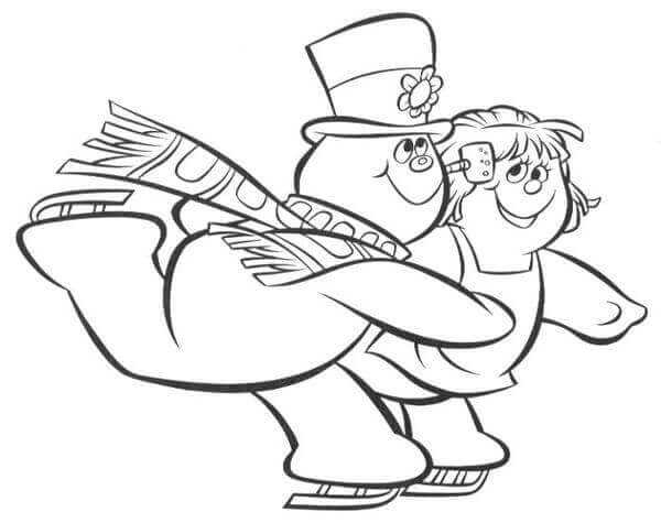 Frosty And Crystal Coloring Page