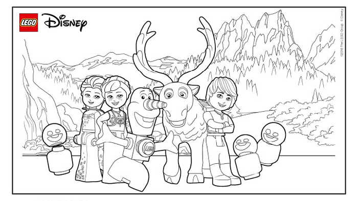 Frozen Lego Coloring Page