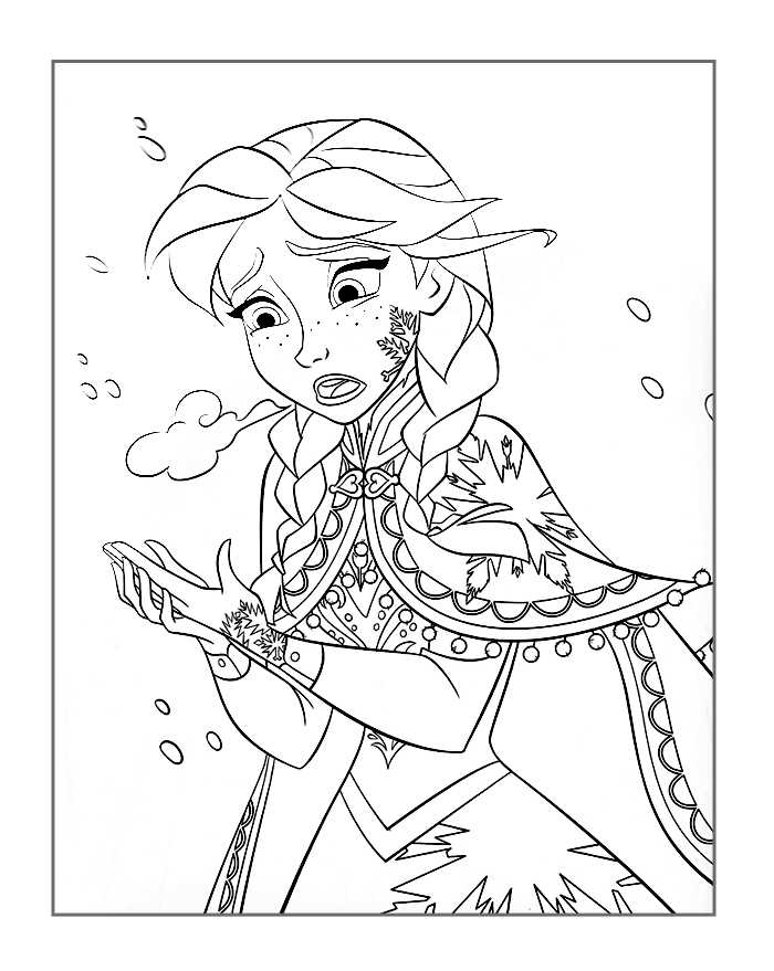 Frozen Coloring Page Anna Freezing