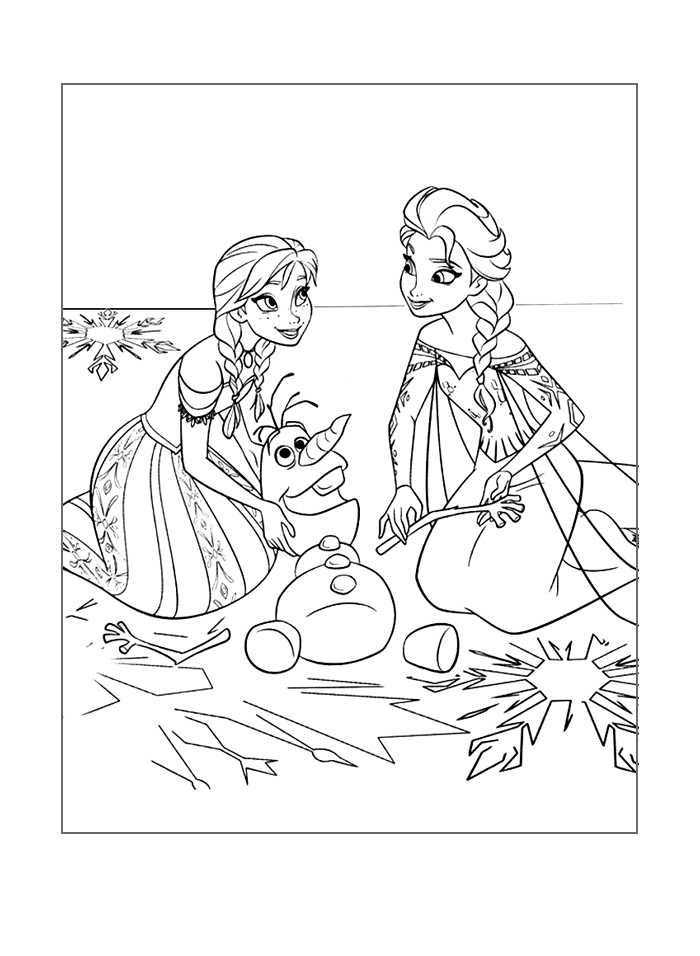 Frozen Coloring Page Elsa Anna Olaf