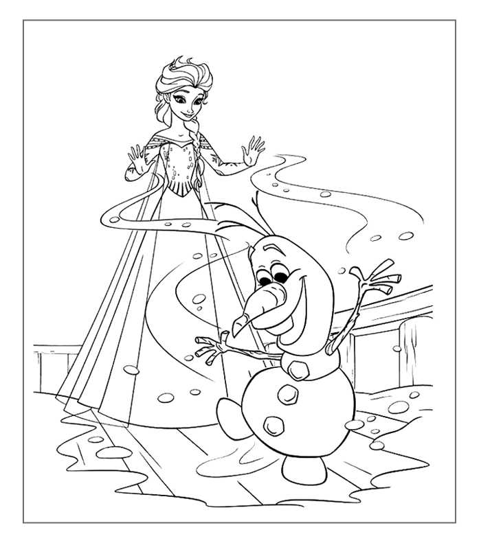 Frozen Coloring Page Olaf And Elsa