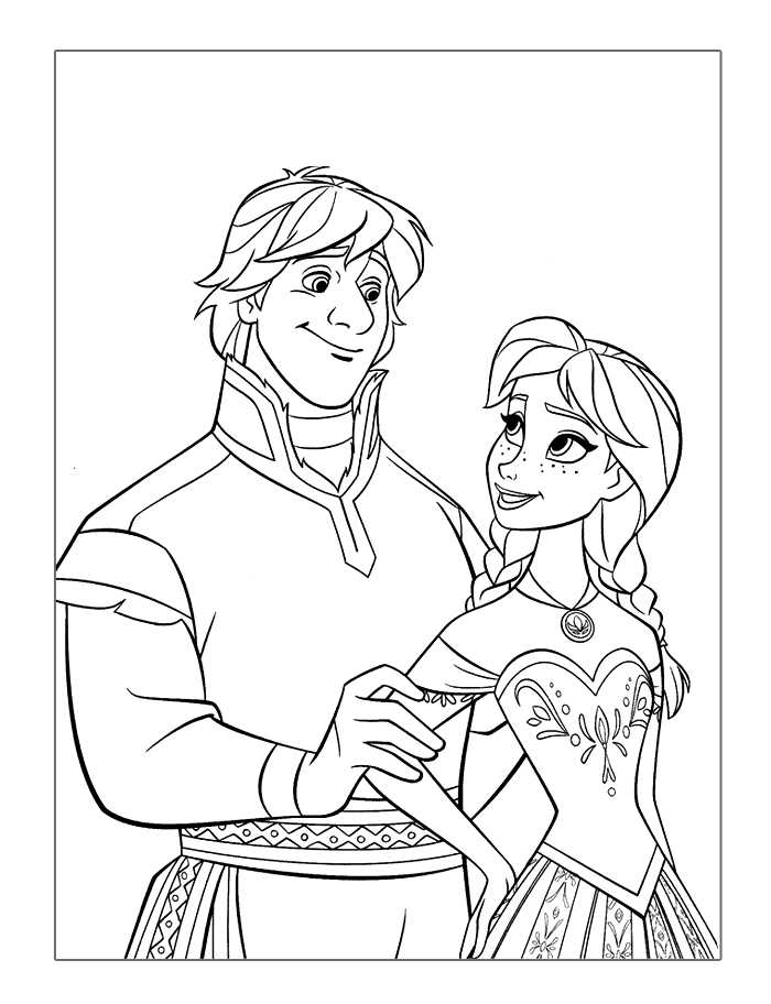 Frozen Coloring Pages Anna And Kristoff