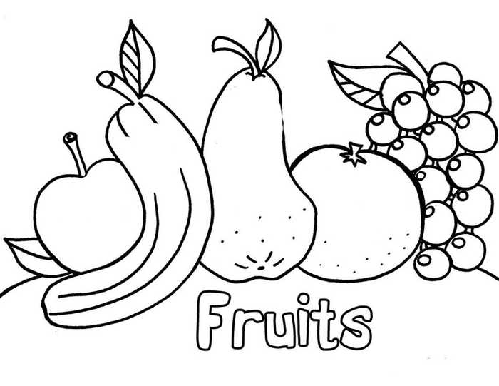 Fruit Coloring Page For Kindergarten