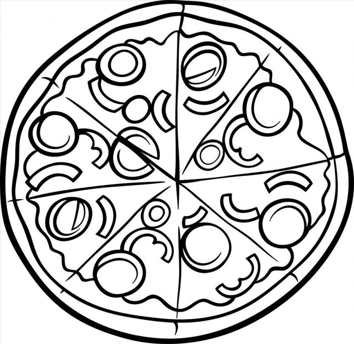 Full Pizza Printable Coloring Pages
