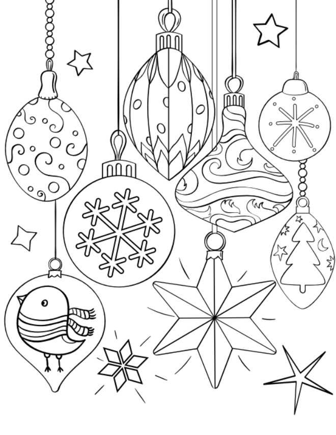 Fun Christmas Ornaments Coloring Page