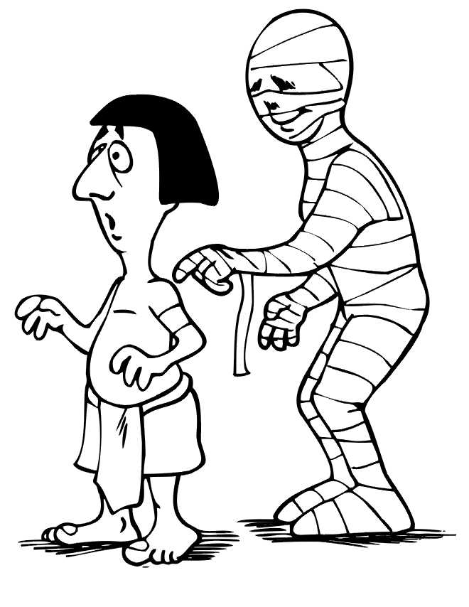 Funny Mummy Coloring Pages