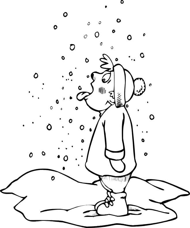 Funny Snow Coloring Pages
