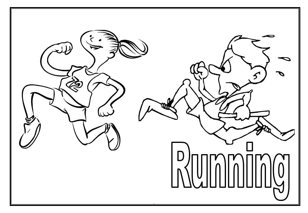 funny sprint running coloring pages