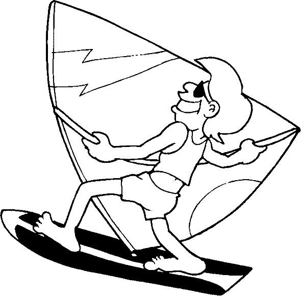funny wind surfing coloring pages