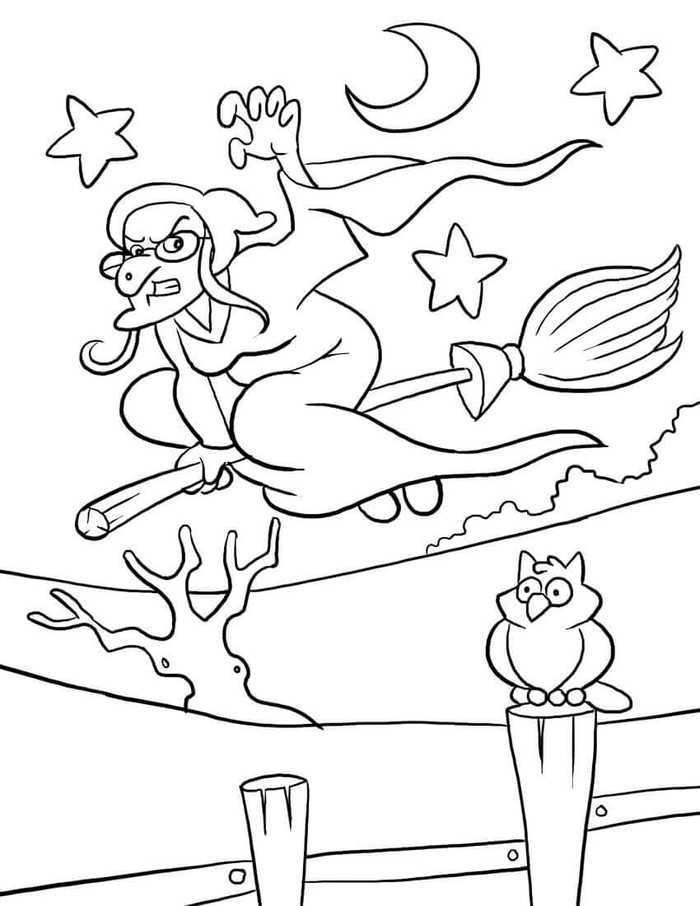 Funny Witch Coloring Sheets