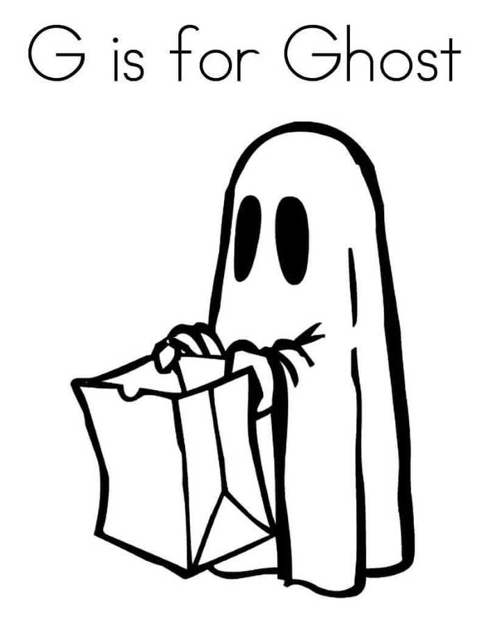 G For Ghost Coloring Page