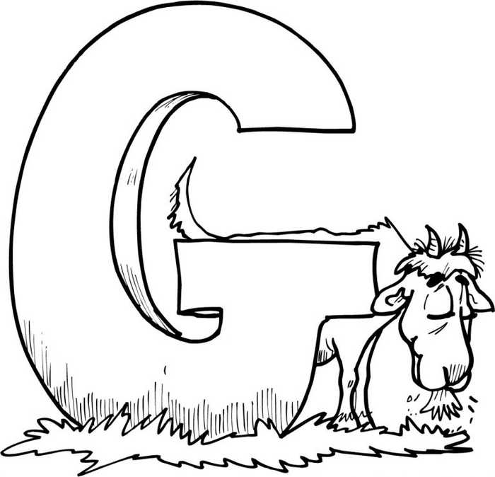 G Is For Goat Animal Coloring Pages