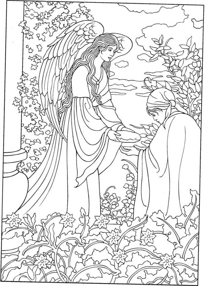 Garden Angel Coloring Pages