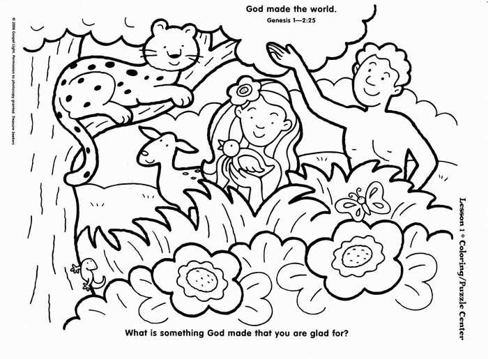 Garden Of Eden Creation Coloring Pages