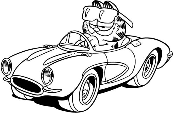 Garfield Car Coloring Pages