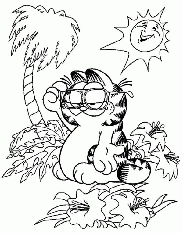 Garfield Summer Coloring Pages