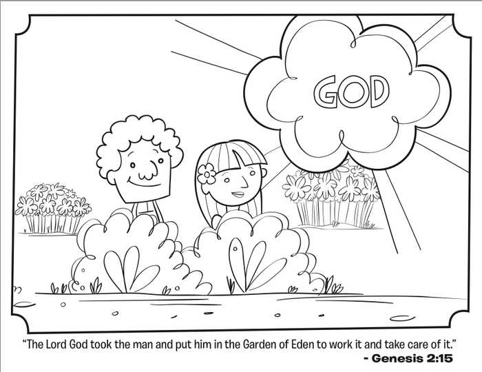 Genesis Garden Of Eden Bible Coloring Pages