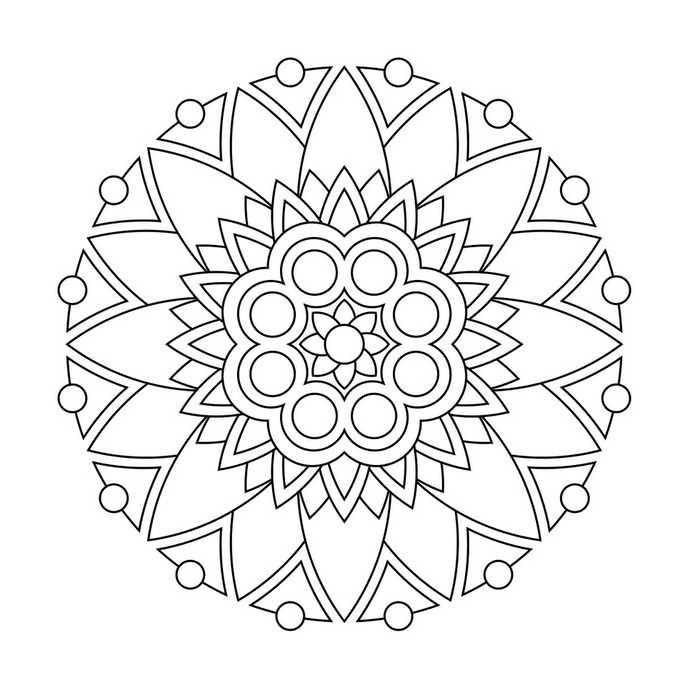 Geoflower Mandala Coloring Pages For Kids