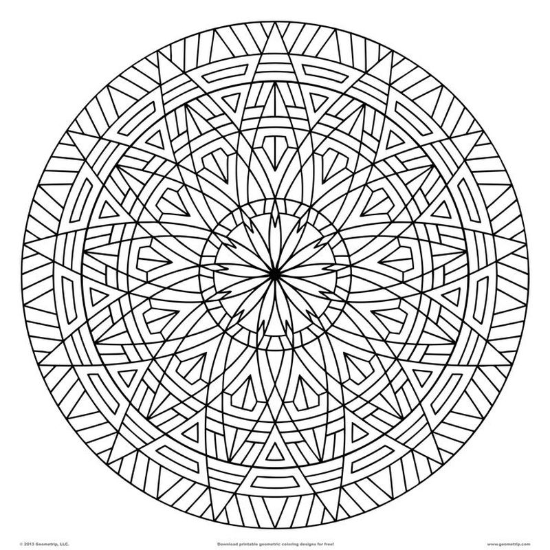 Geometric Coloring Pages For Adults Printable