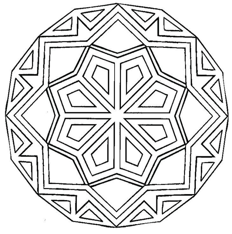 Geometric Flower Coloring Pages