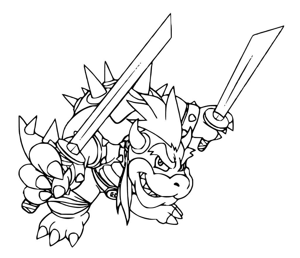 giga bowser coloring pages