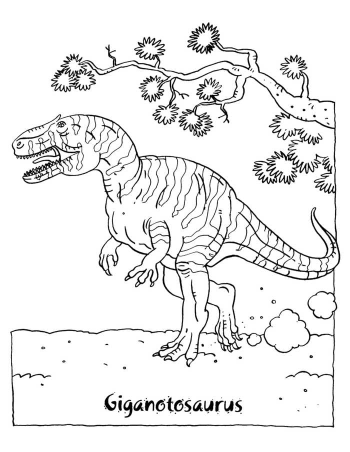 Giganotosaurus Dinosaur Coloring Page 1