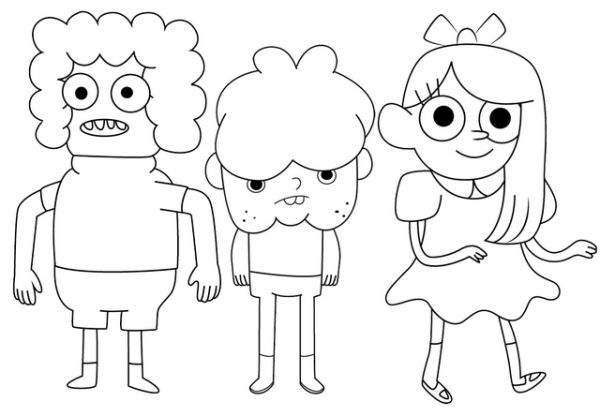 Gilben Camden and Kimby from Clarence Coloring Page