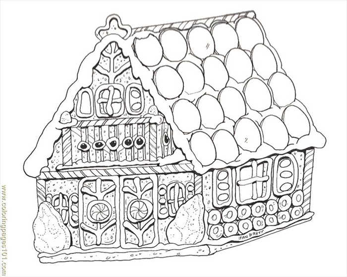 Gingerbread House Coloring Pages 1