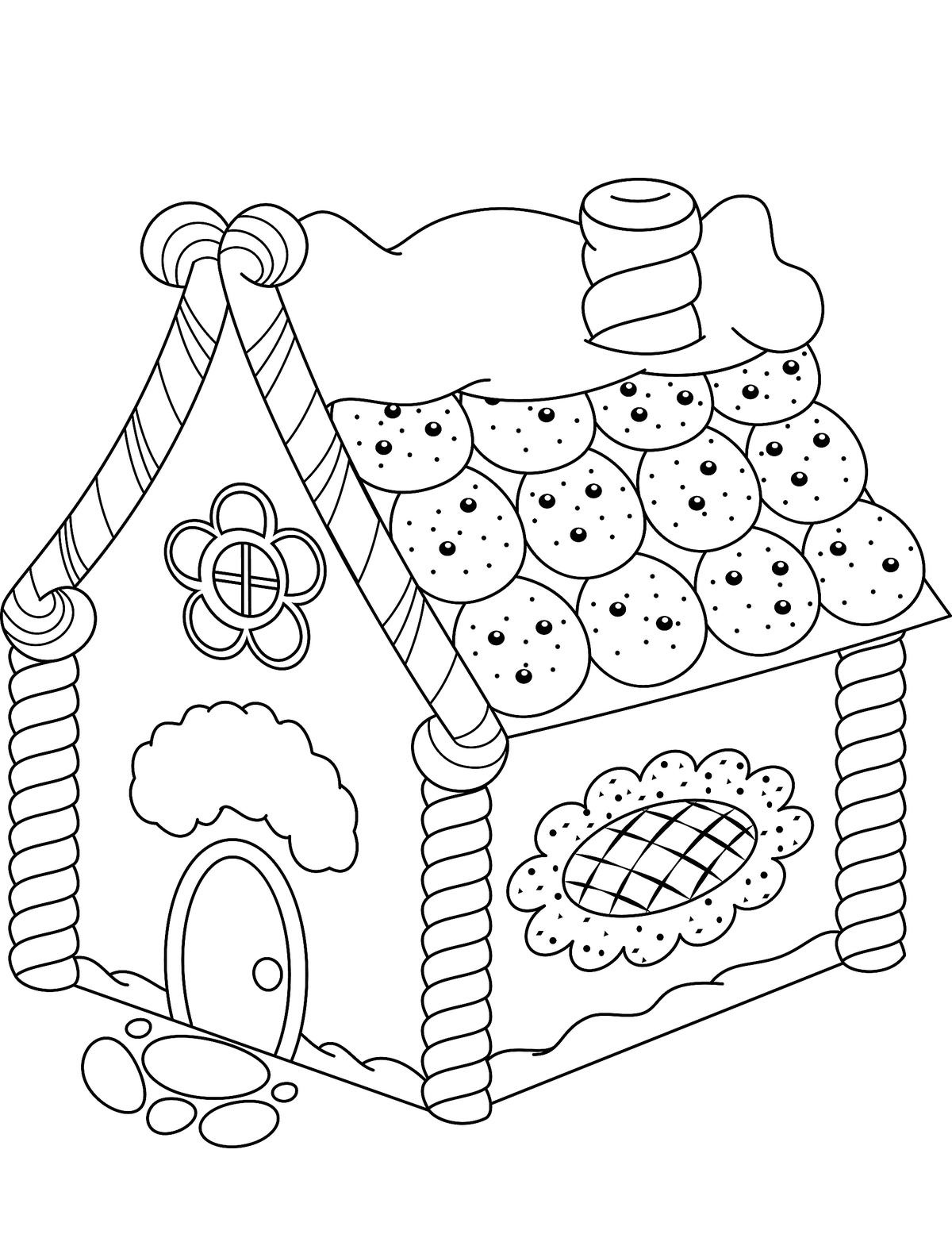 gingerbread house coloring pages 2