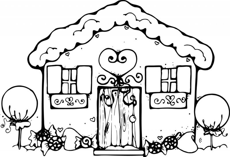 Gingerbread House Coloring Pages For Kids