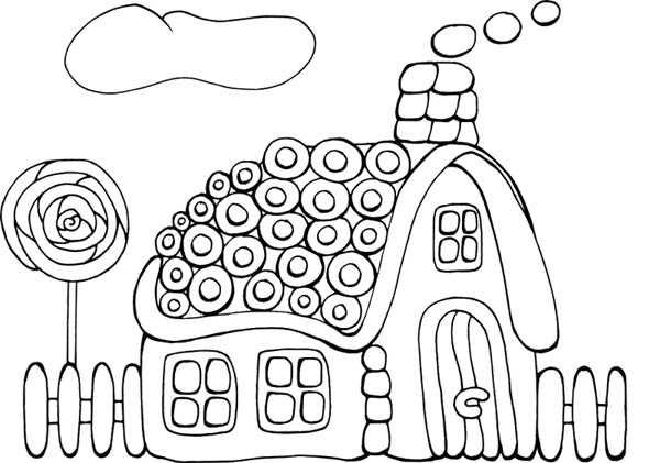 Gingerbread House Coloring Pages Free
