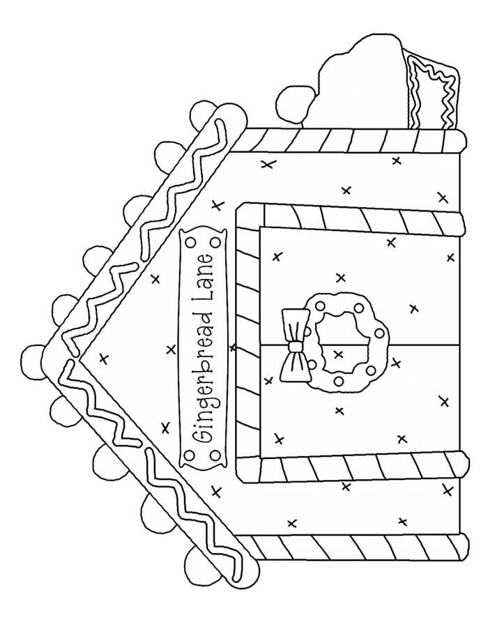 Gingerbread Lane Coloring Page