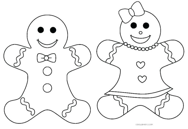 Gingerbread Man Coloring Page For Preschool