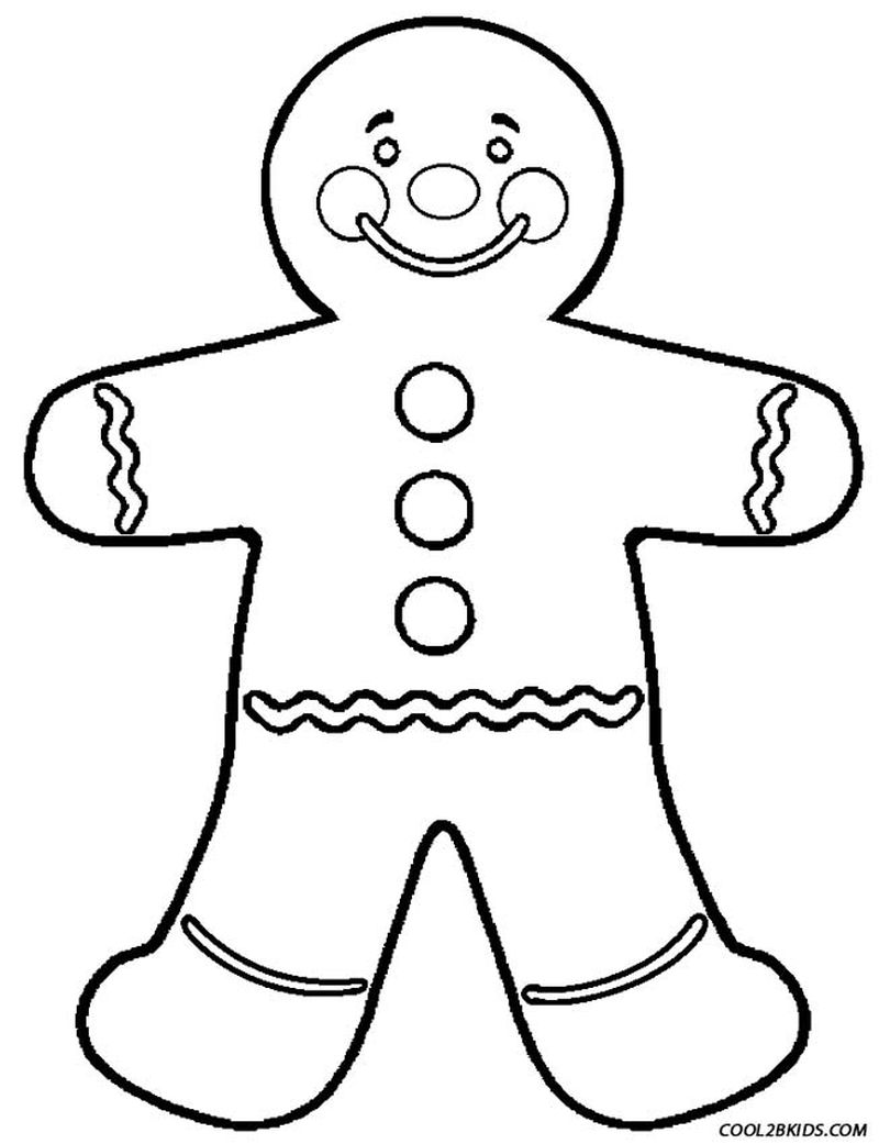 Gingerbread Man Coloring Page Free Printable