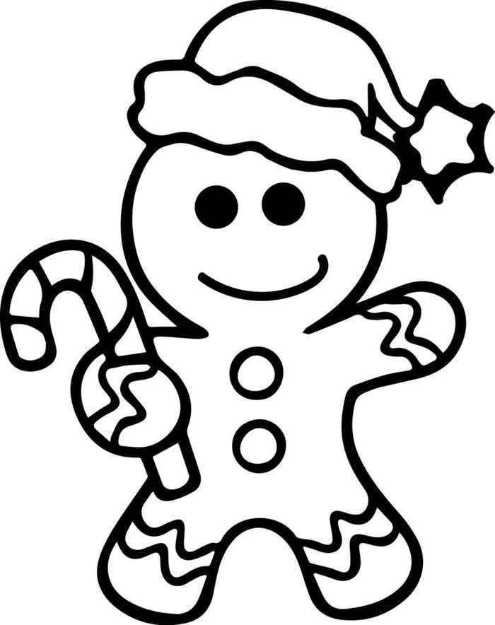 Gingerbread Man Coloring Page 1