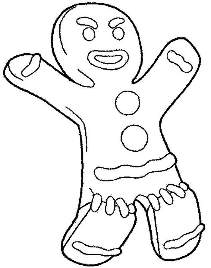 free gingerbread man color pages shrek the third