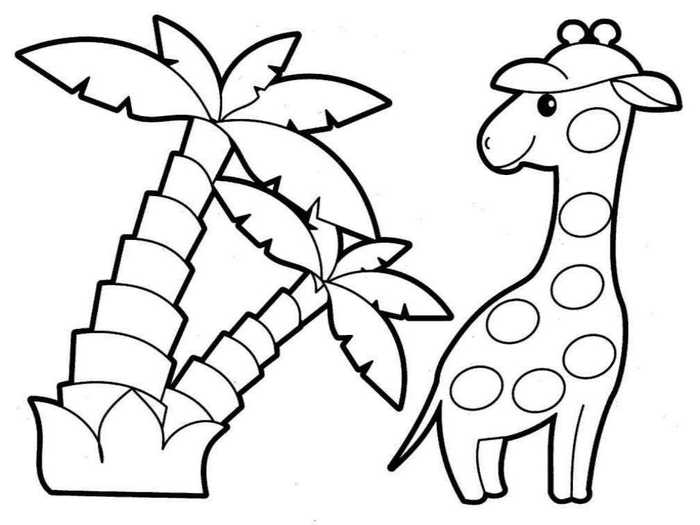 Giraffe Kindergarten Coloring Pages