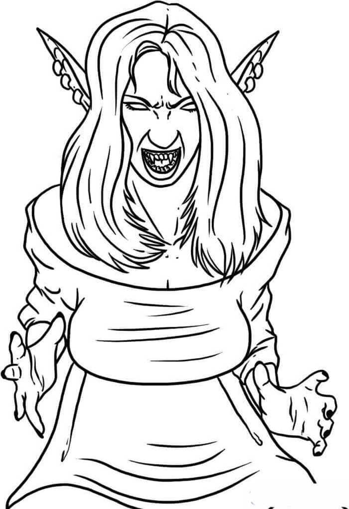 Girl Vampire Coloring Pages