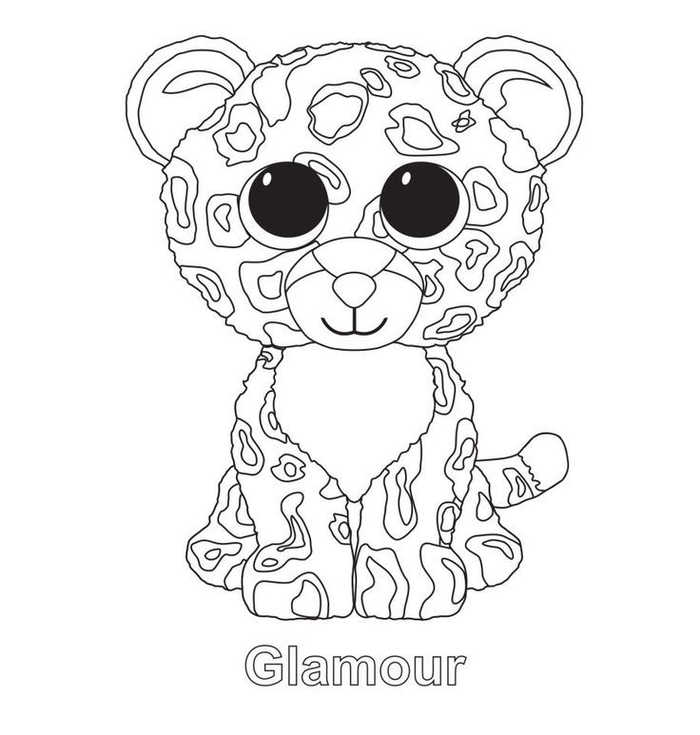 Glamour Beanie Boo Coloring Pages